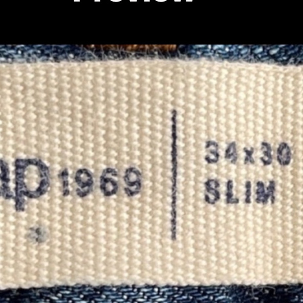 GAP 1969 Mens Slim Jeans Distressed Raw Hem Denim Blue 30L  Waist 34 - Picture 5 of 9